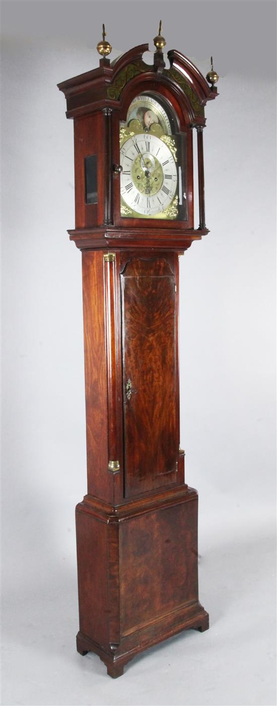 James Standring. A George III mahogany eight day longcase clock, H.7ft 11in.